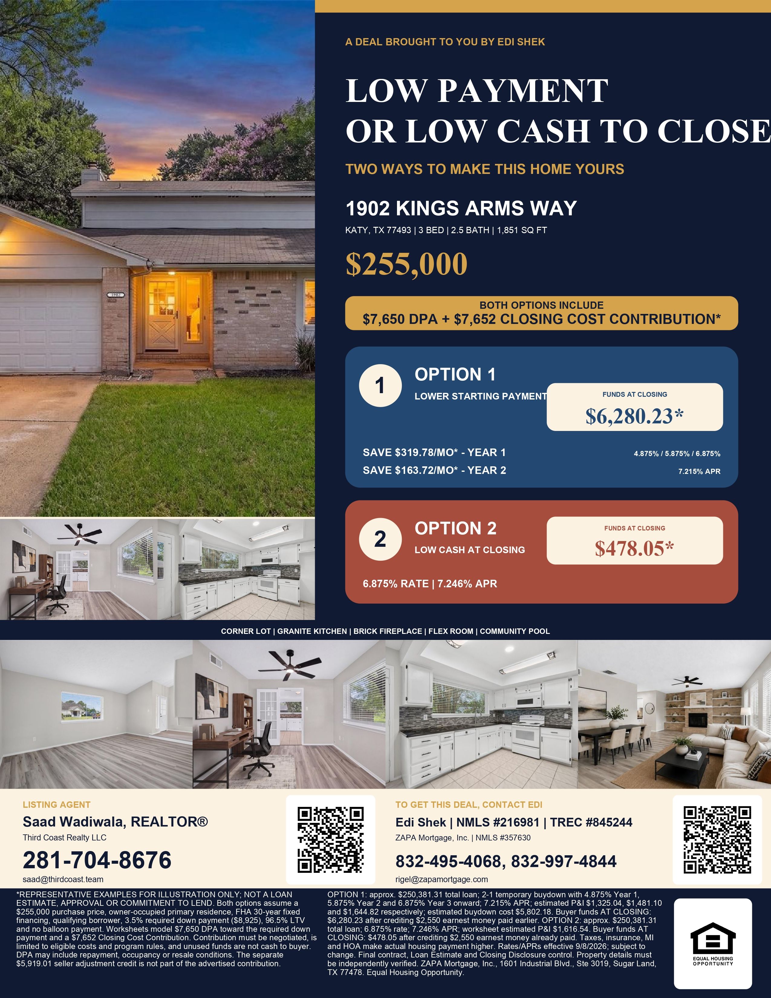 Seriously—Own This $255,000 Katy Home with Only $478.05 Out of Pocket! Flyer