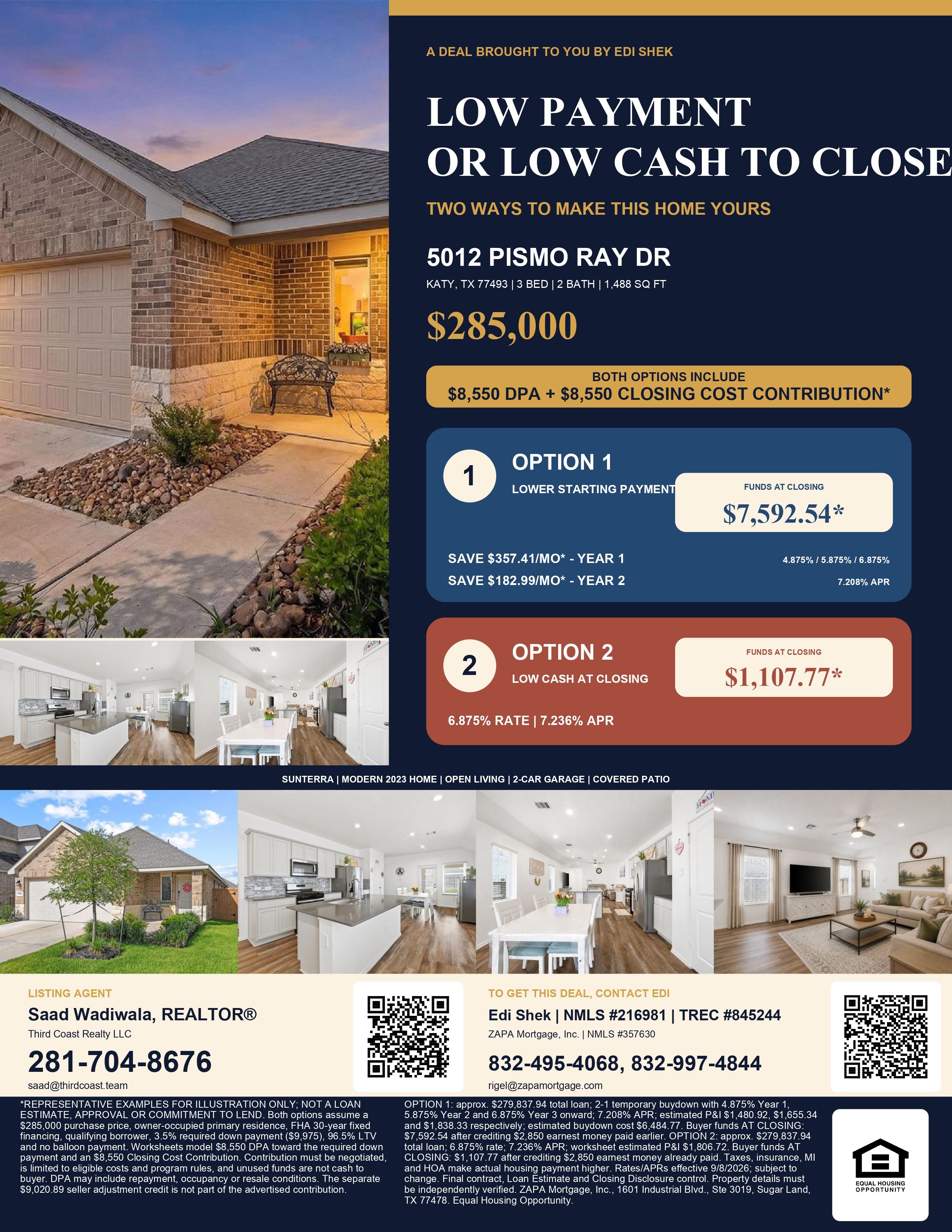 A $285,000 Katy Home Could Be Within Reach for Only $1,107.77! Flyer