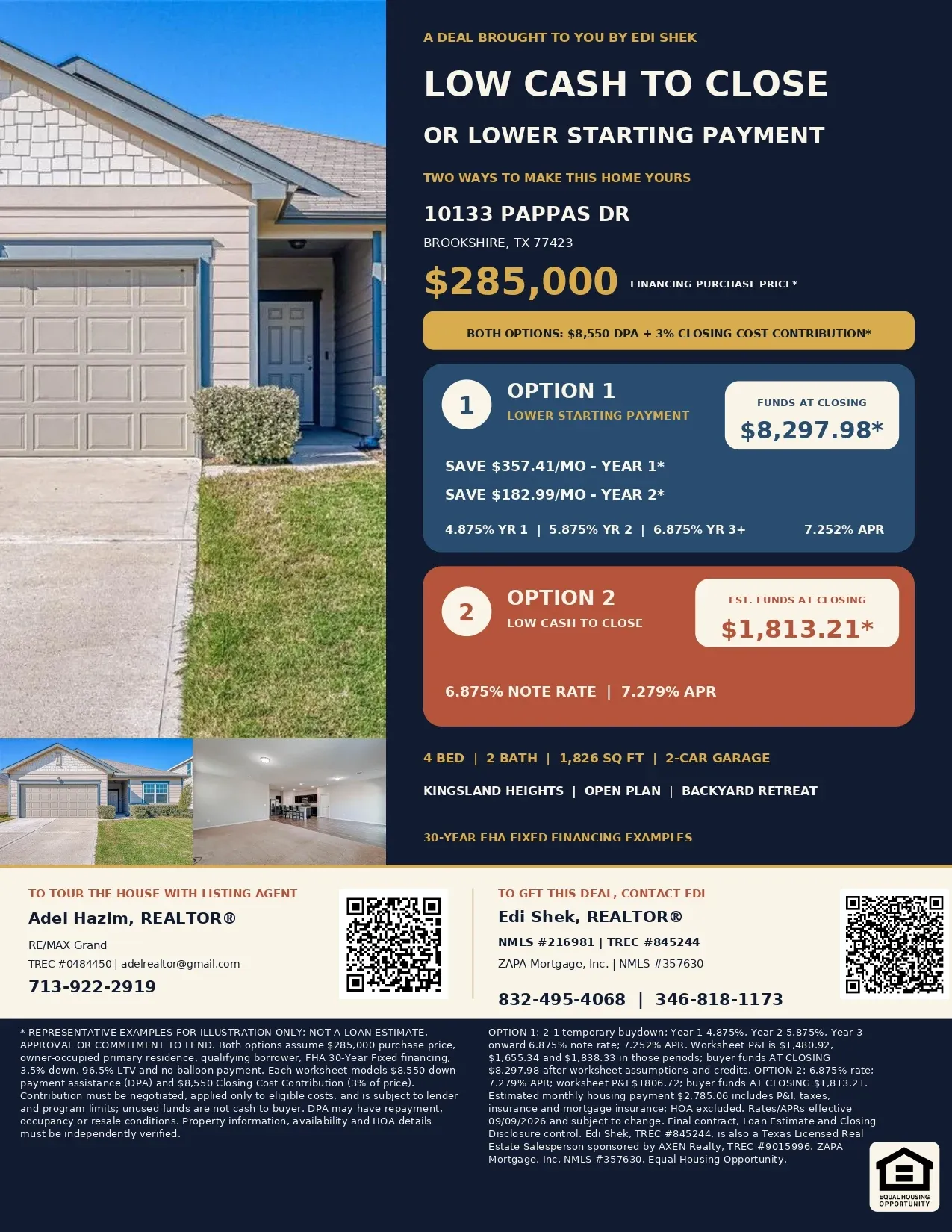 Buy This $285,000 Brookshire Home with $17,100 in Assistance and Contributions—Only $4,663.21 Estimated Total Out of Pocket! Flyer