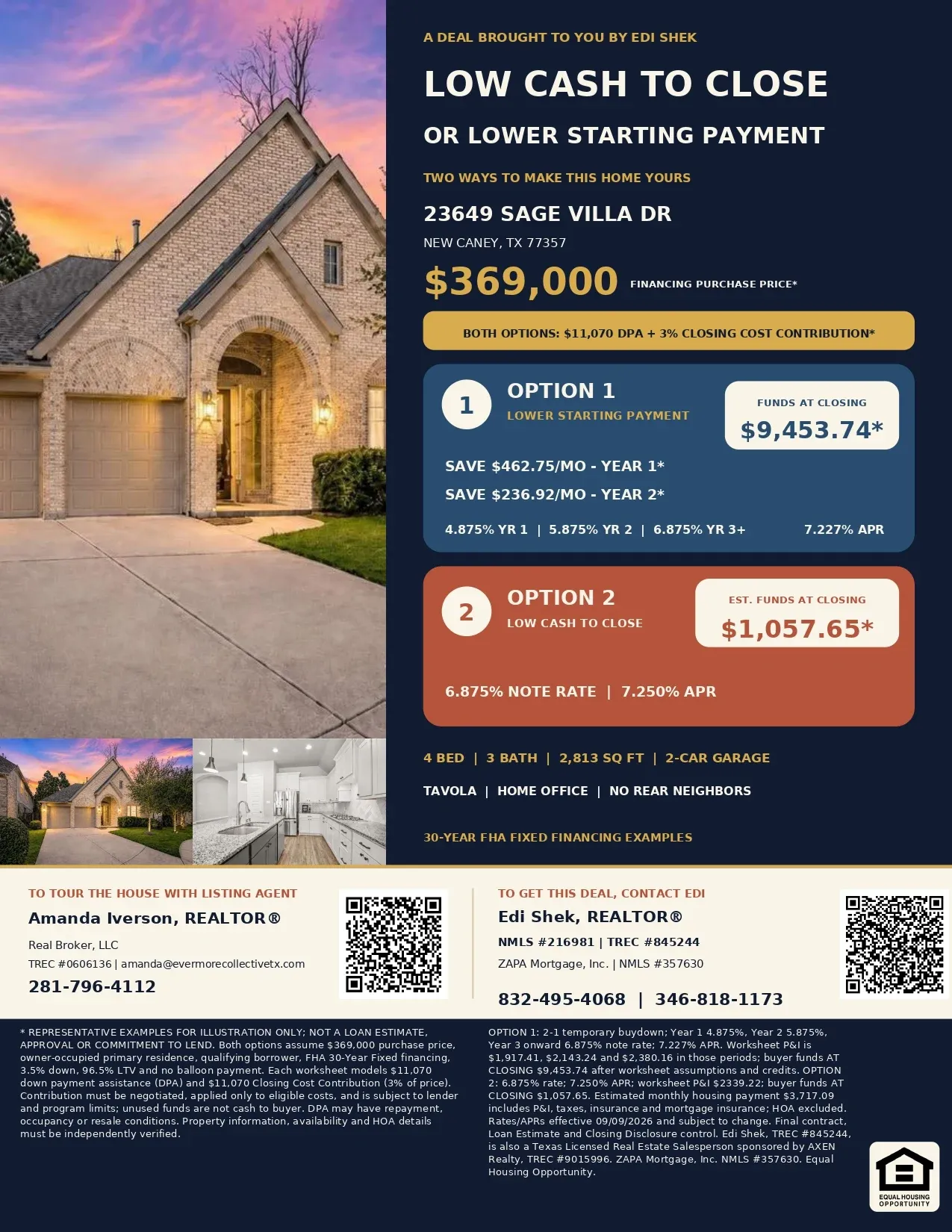 Buy This $369,000 New Caney Home with $22,140 in Assistance and Contributions—Only $4,747.65 Estimated Total Out of Pocket! Flyer