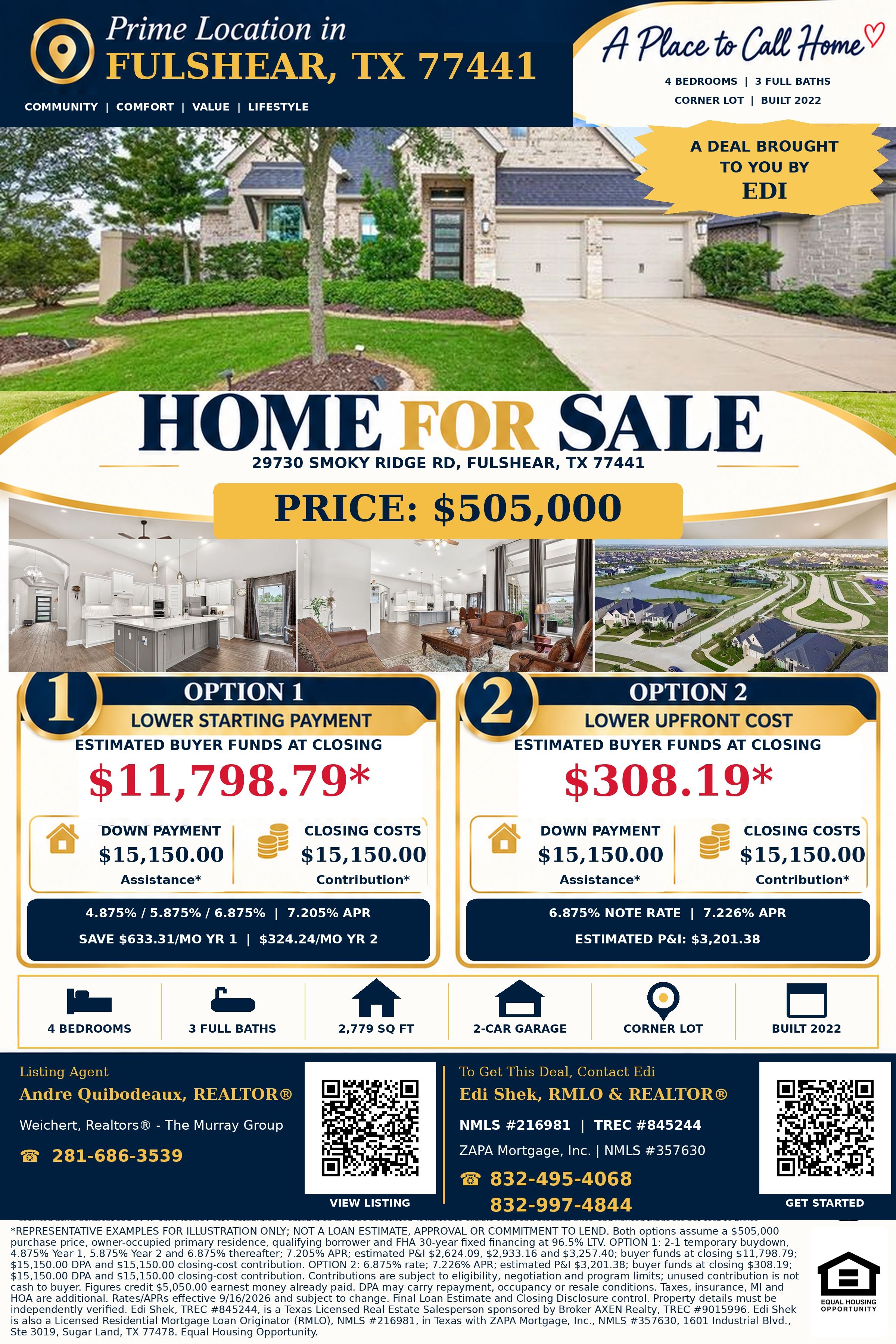 Seriously—Own This $505,000 Fulshear Home with Only $308.19 Out of Pocket! Flyer