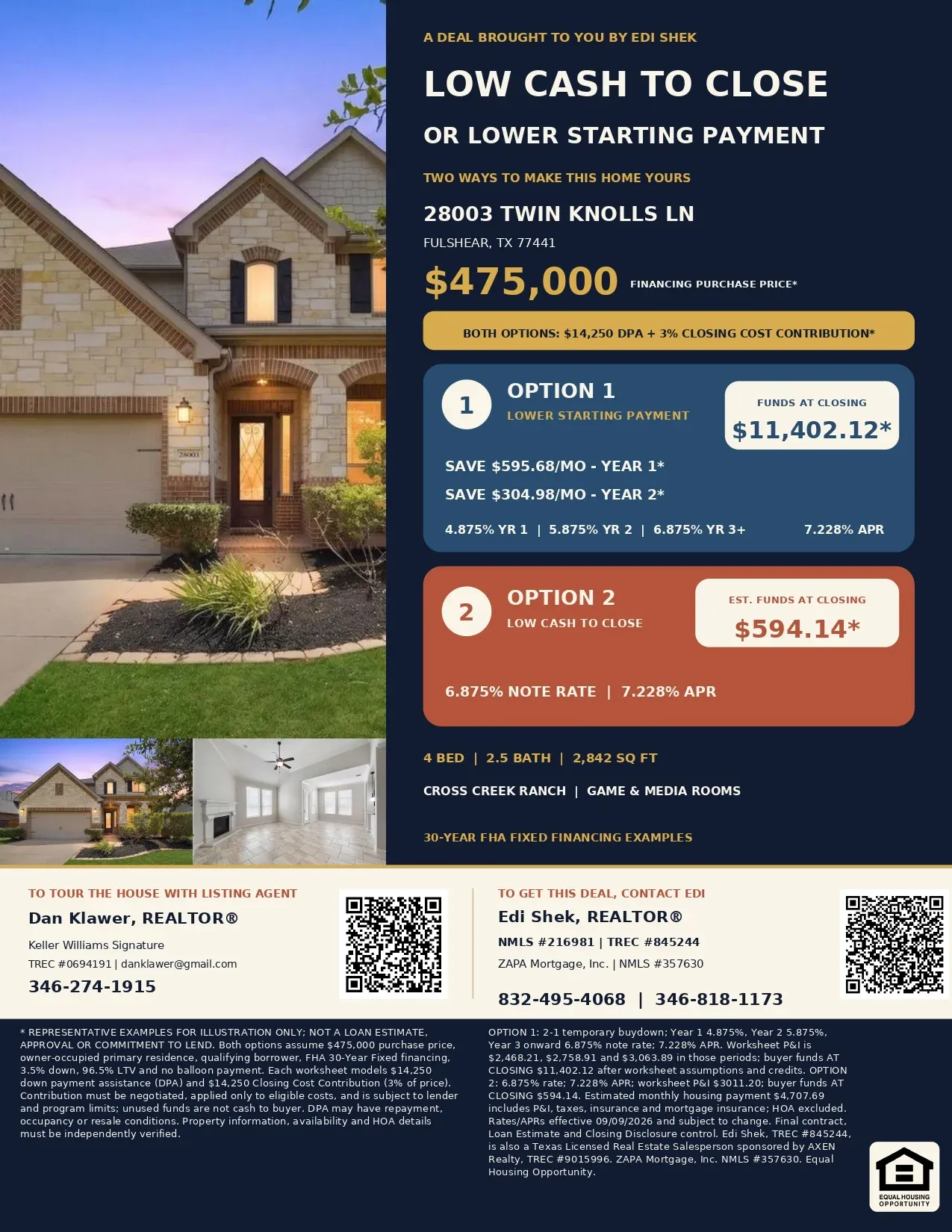 Buy This $475,000 Fulshear Home with $28,500 in Assistance and Contributions—Only $5,344.14 Estimated Total Out of Pocket! Flyer
