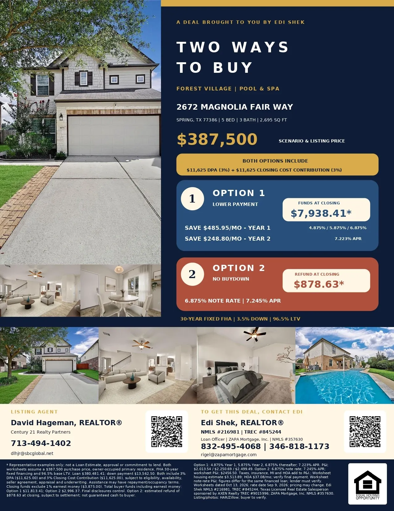 $23,250 in Combined Assistance & Contributions—or Lower Initial Payments at 2672 Magnolia Fair Way Flyer