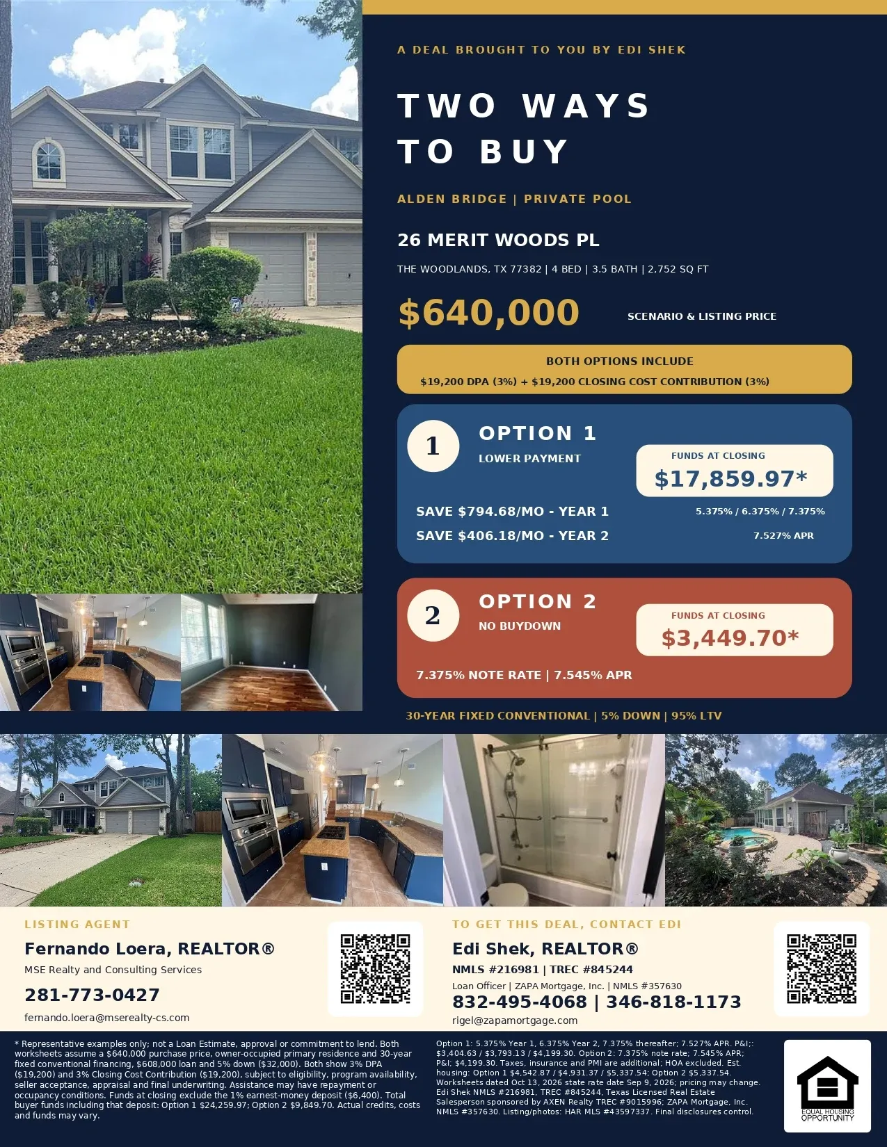 Woodlands Living with a Private Pool—and Up to $794.68 in Monthly P&I Savings in Year 1 Flyer