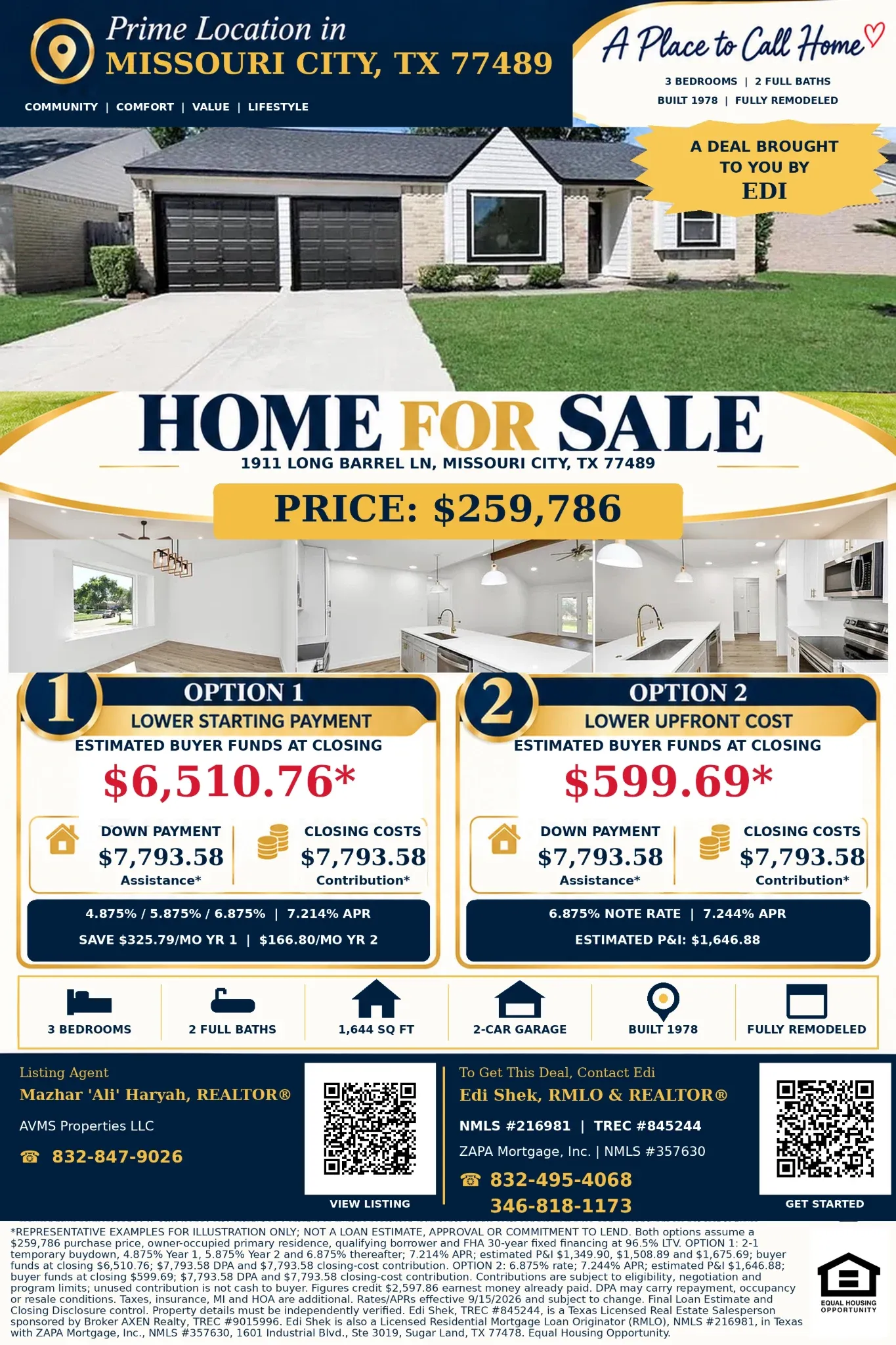 Buy This $259,786 Home with $15,587.16 in Assistance and Contributions—Only $3,197.55 Estimated Total Out of Pocket! Flyer
