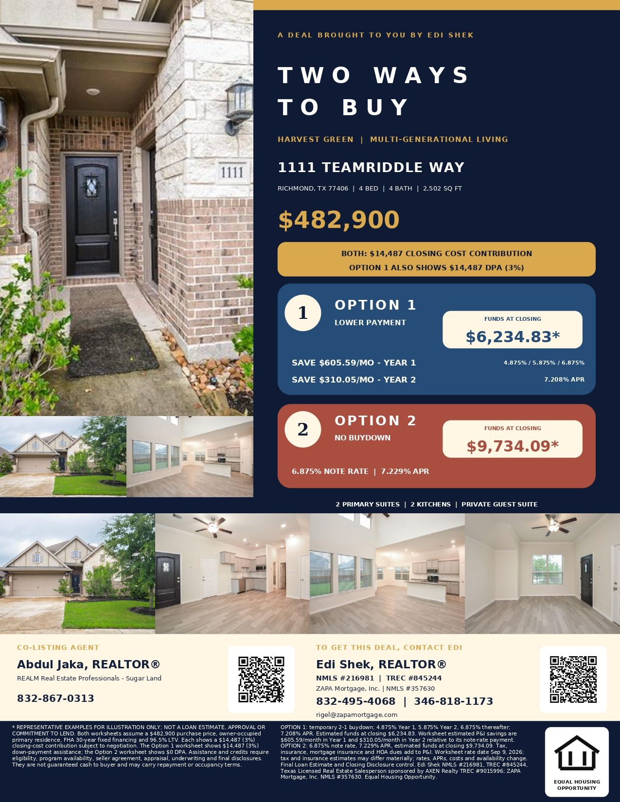 1111 Teamriddle Way | $14,487 Down Payment Assistance + 2-1 Buydown | $482,900 Official Marketing Flyer