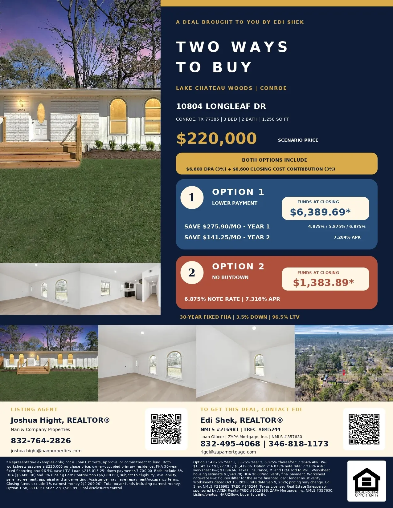 Start Your Conroe Homeownership Journey—Estimated Total Buyer Funds of $3,583.89 Official Marketing Flyer