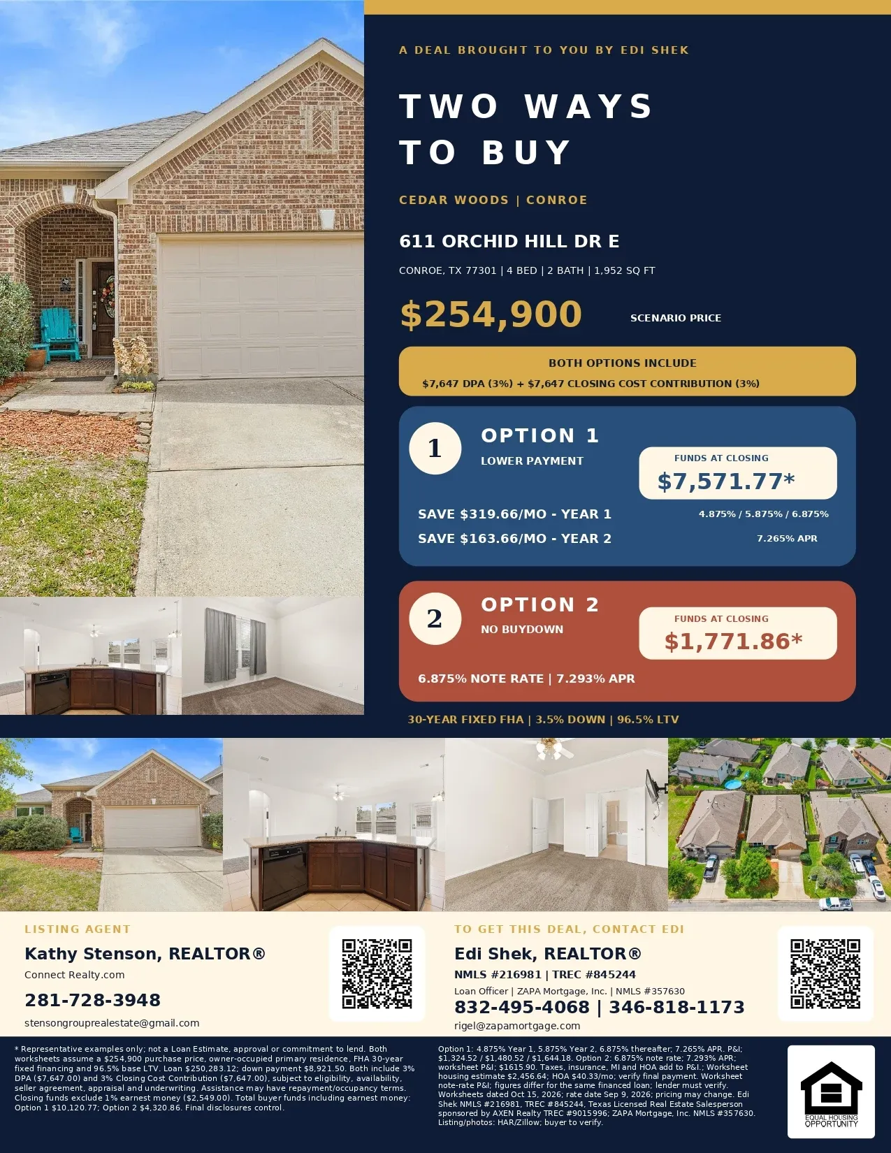 Four Bedrooms, a Fresh Start—Explore Conroe Living with Estimated Buyer Funds of $4,320.86 Flyer