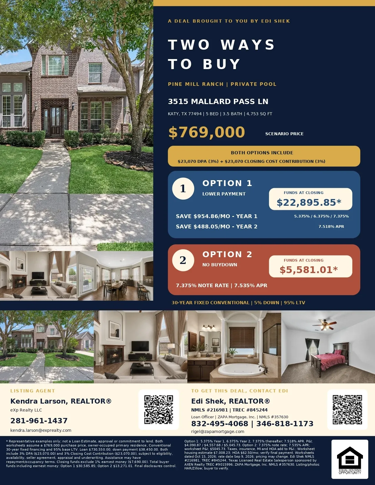 Your Katy Pool Home—Save $954.86 Monthly in Year 1 or Bring Less Cash to Closing Official Marketing Flyer