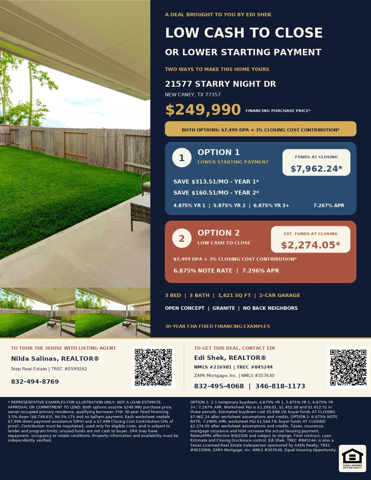 Buy This $249,990 New Caney Home with $14,998 in Assistance and Contributions—Only $2,274.05 Estimated Total Out of Pocket! Flyer