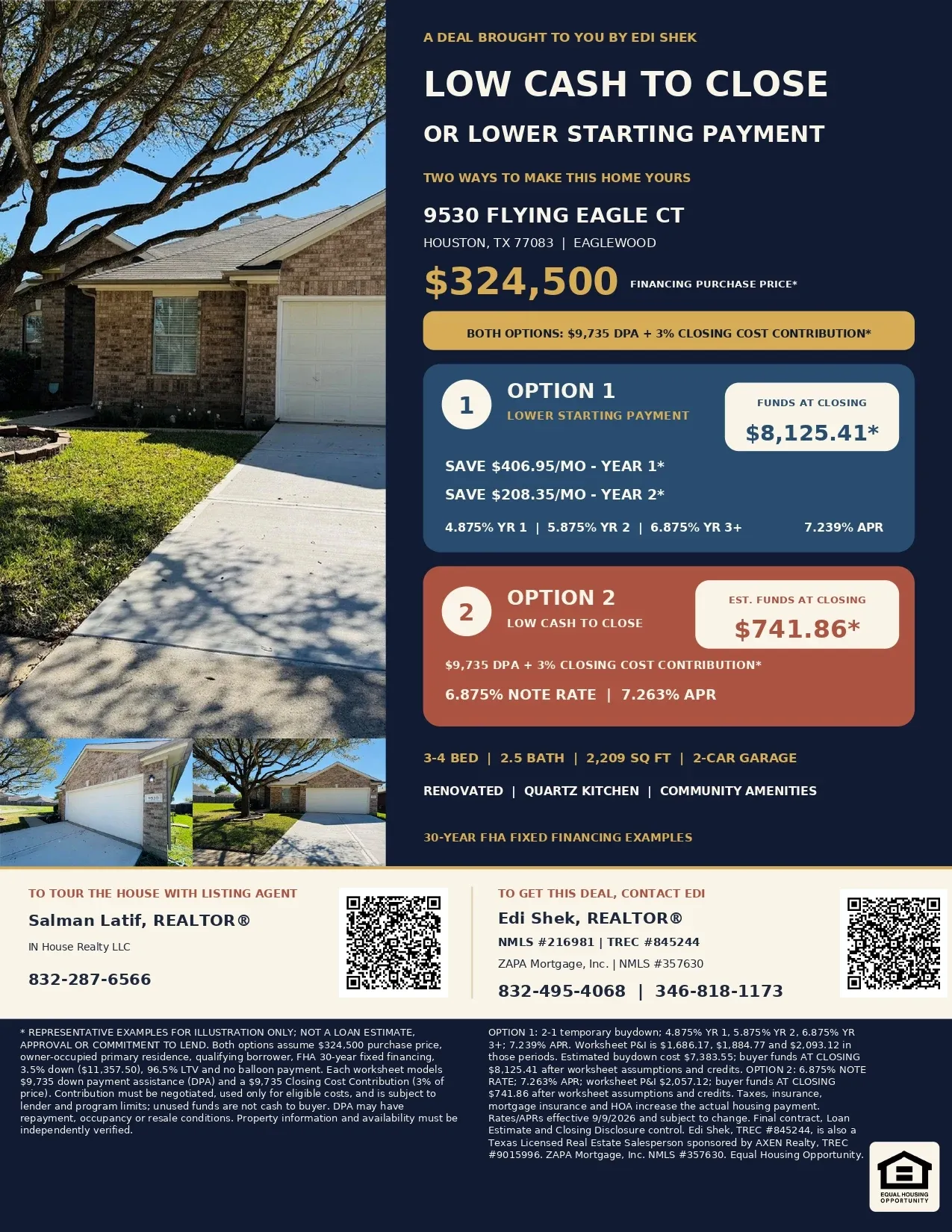 Buy This Renovated Houston Home with Just $741.86 Estimated Funds at Closing Official Marketing Flyer