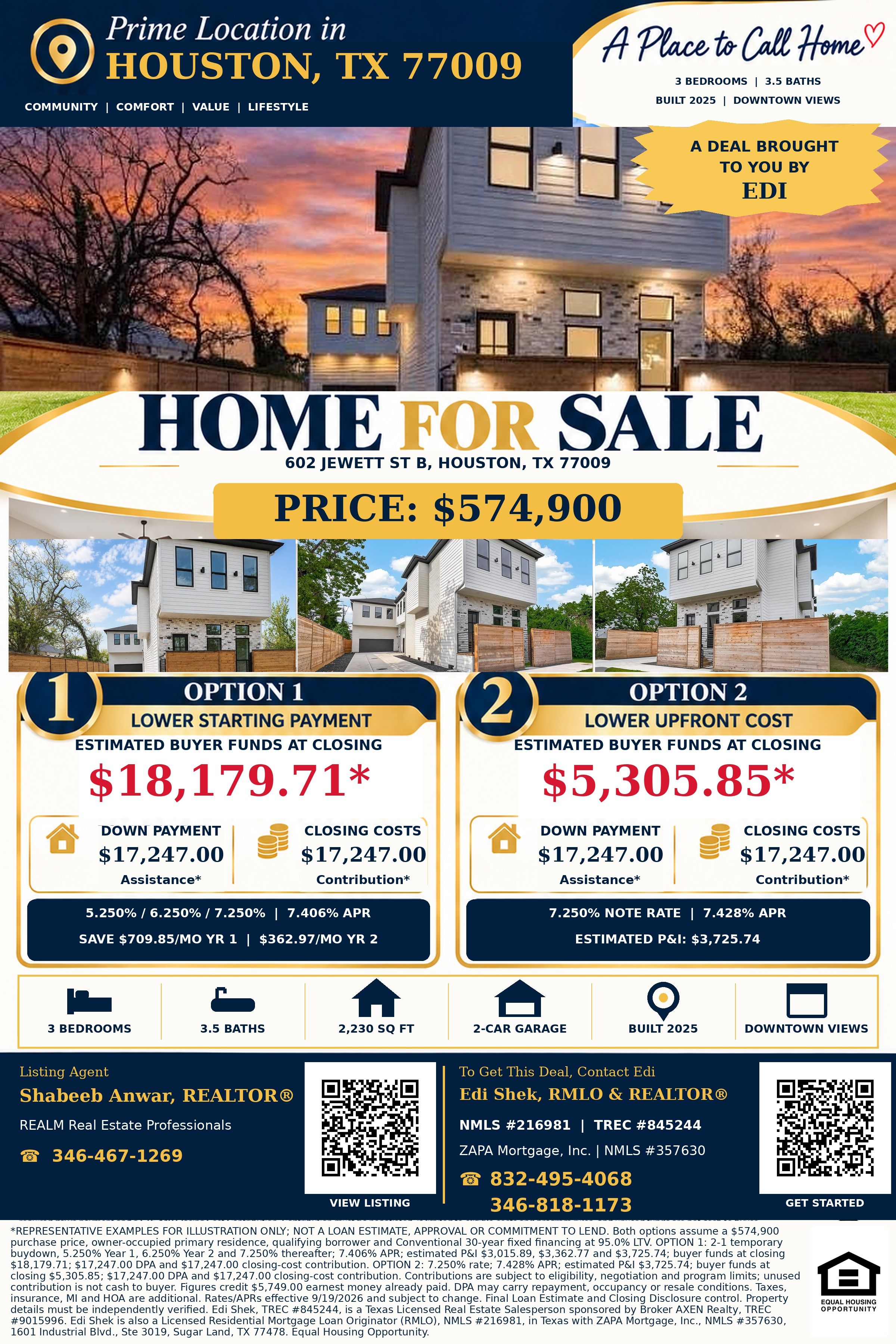 Step Into a $574,900 Houston Home With $34,494 in Available Assistance! Flyer