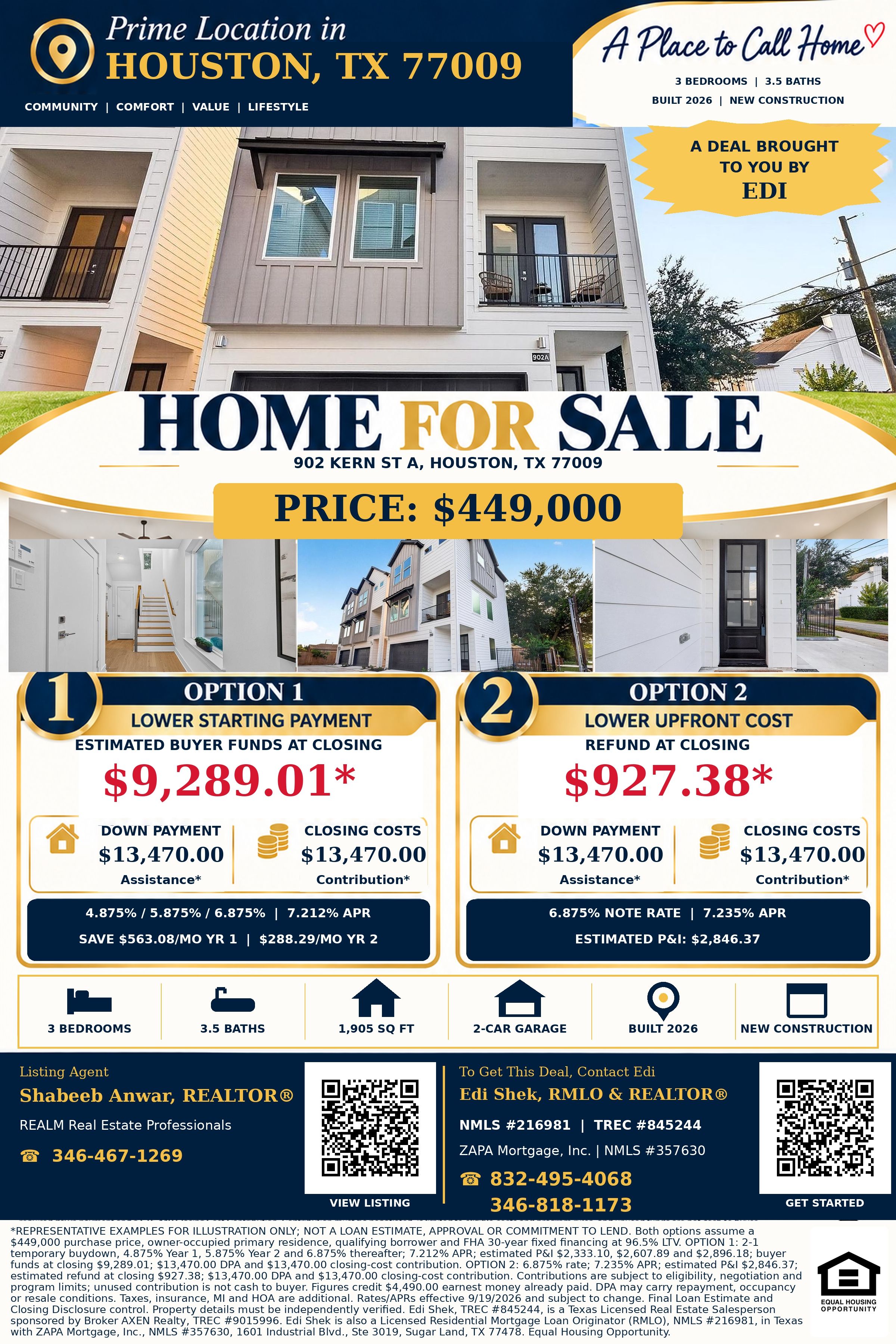 Lower Your Starting Payment—and Potentially Receive $927.38 Back on This $449,000 Houston Home! Flyer