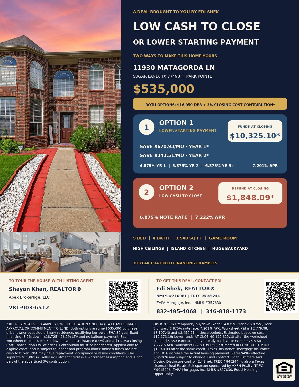 11930 Matagorda Ln | Estimated $1,848.09 Refund at Closing or Lower Initial Payments! Official Marketing Flyer