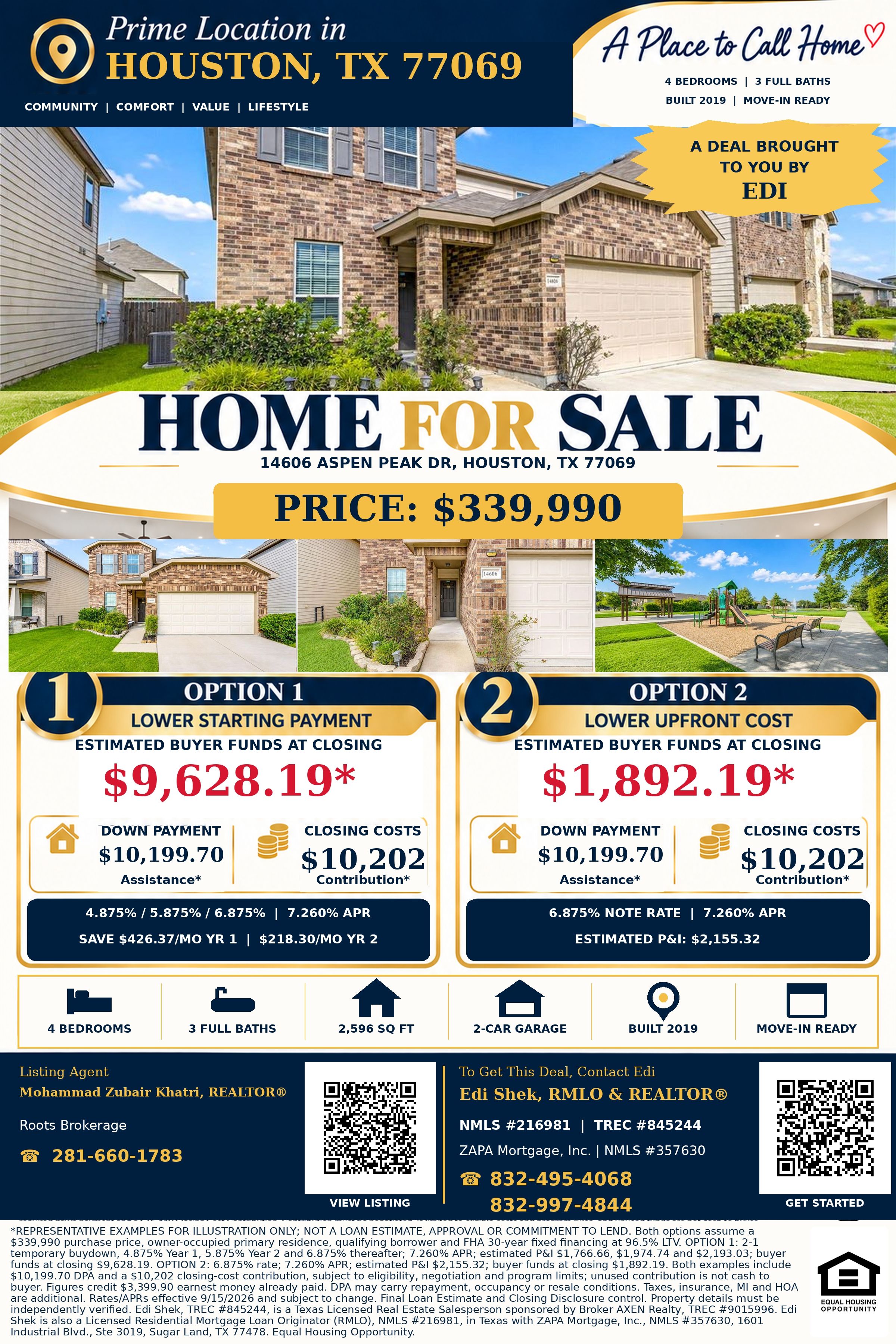 Houston Homeownership Starts With Just $1,892.19 Out of Pocket! Official Marketing Flyer