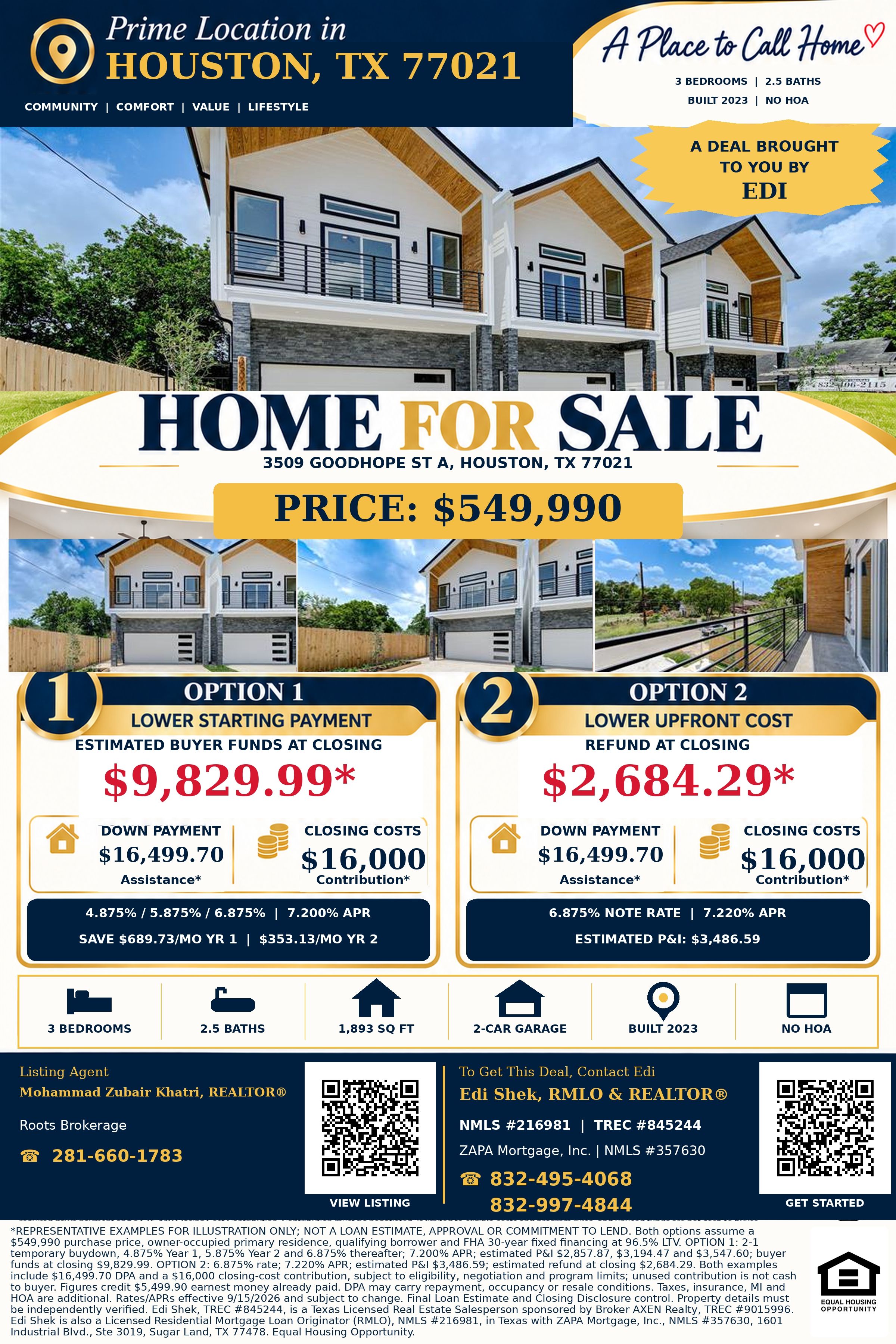 Own This $549,990 Houston Home—With a Potential $2,684.29 Refund! Flyer