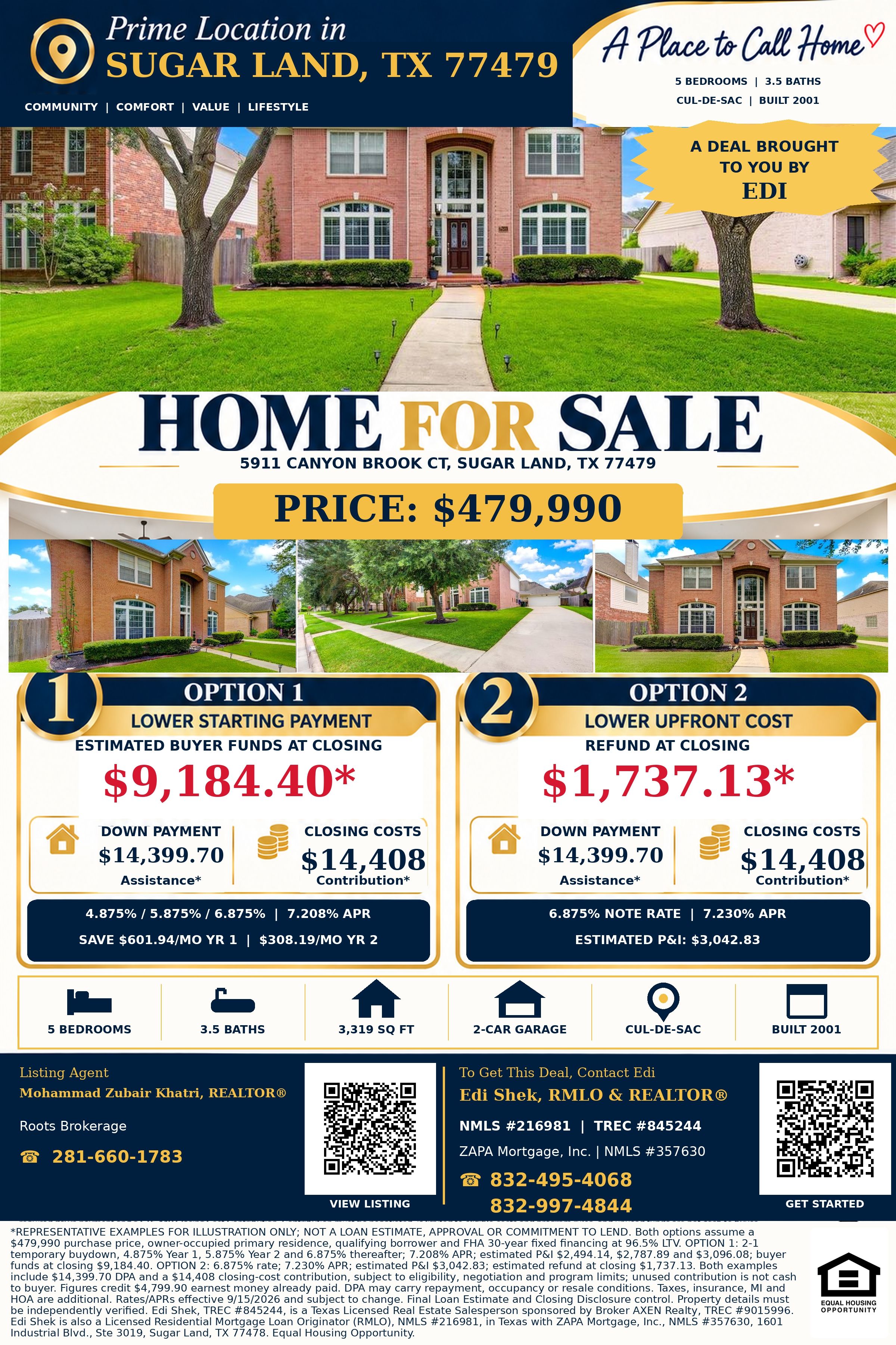 Buy Into Sugar Land With a Lower First-Year Payment! Flyer