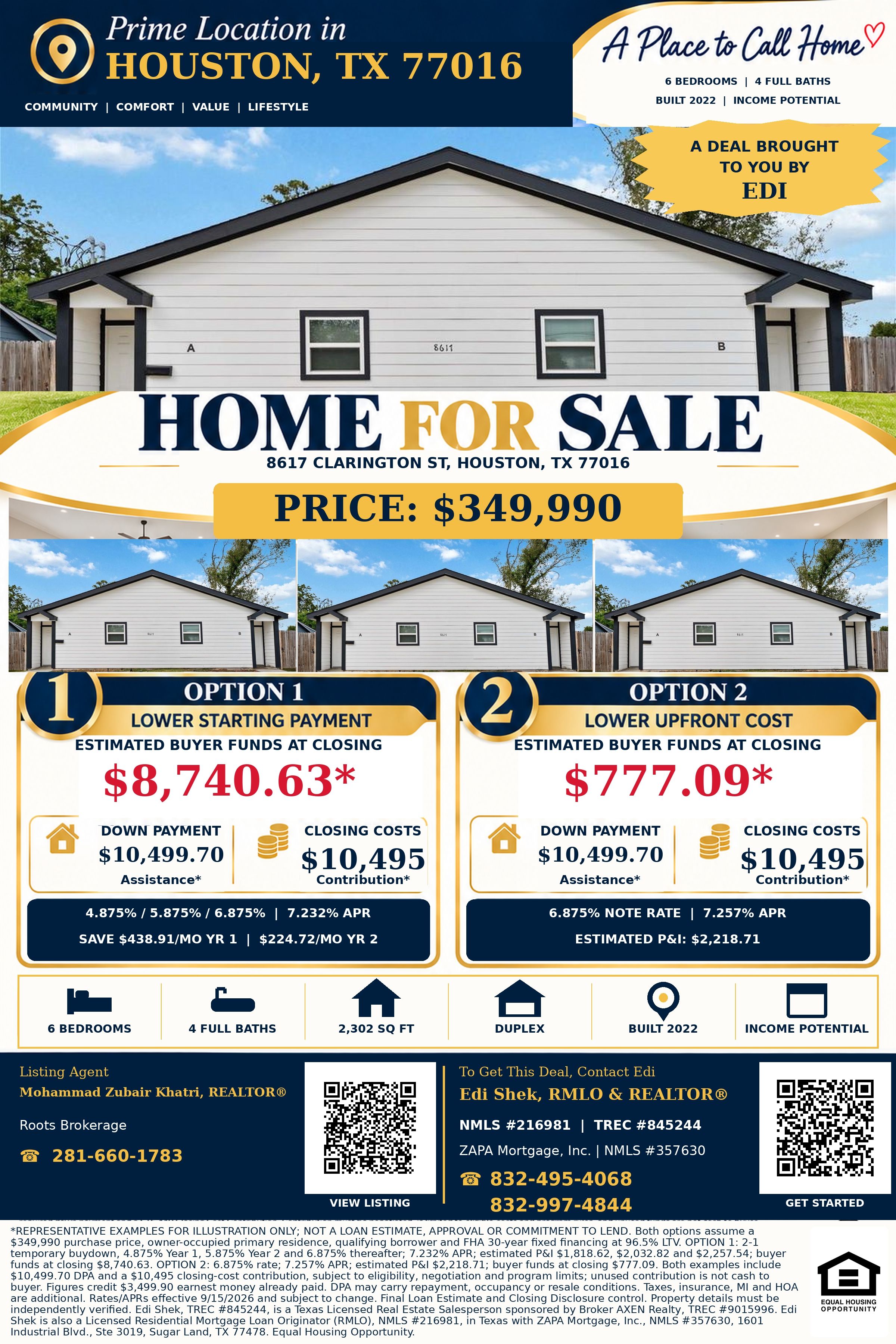 Houston Home Deal: Start With Lower Payments and Save Over $5,200 in Year 1 Flyer